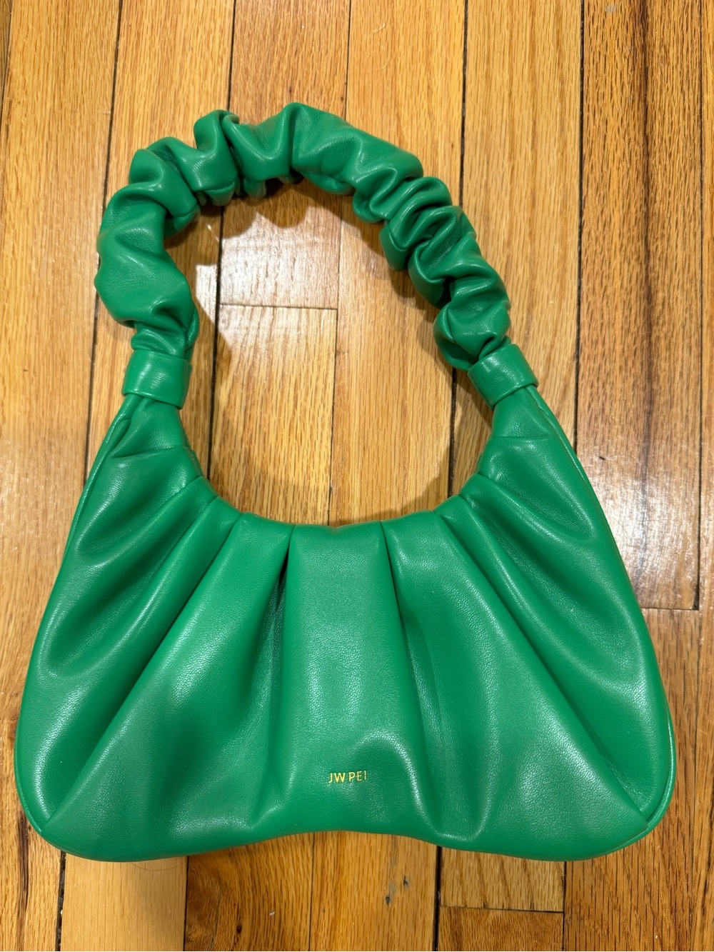 JW PEI Emerald Green Scrunched Handle Shoulder Bag